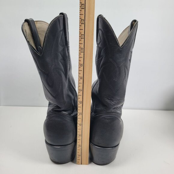 Vintage Durango TR760 Men's Black Leather Cowboy Boots US Size 12EE - Picture 9 of 12